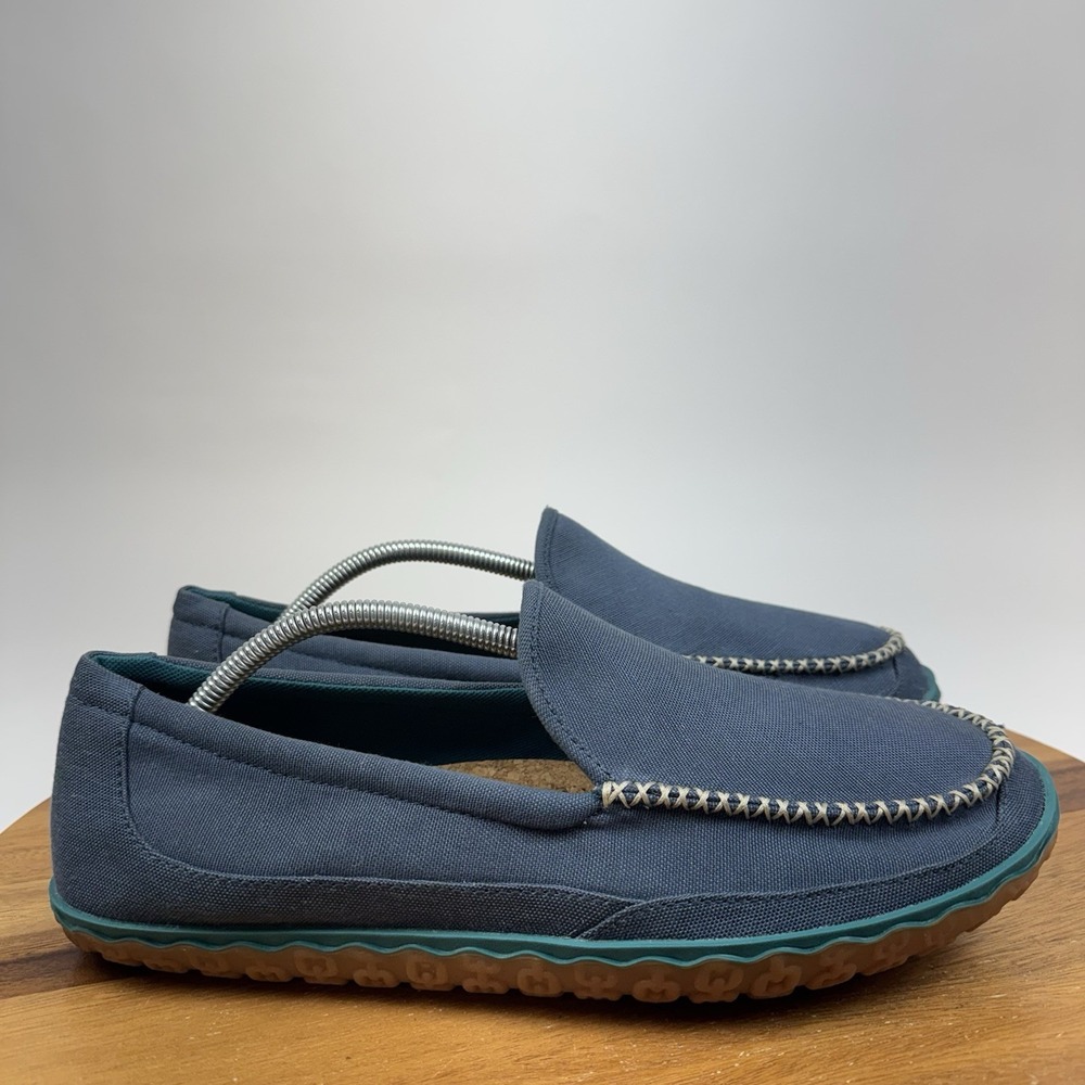 Mens LL Bean Navy Blue Canvas Slip On Casual Mountain Slippers Loafers Size 11 M